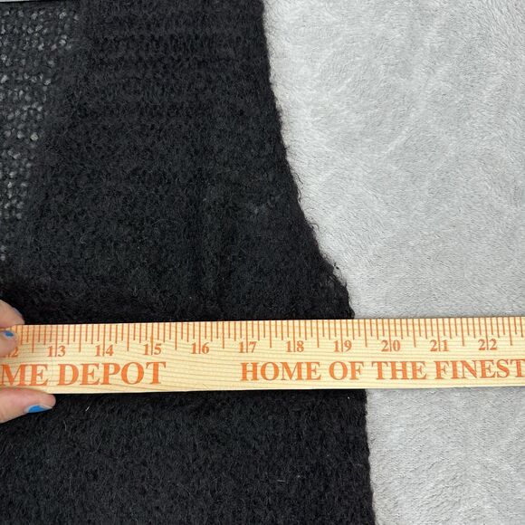 Eileen Fisher Peruvian Alpaca Vest Topper Womens M Black Open Knit Duster Luxury - Picture 8 of 10